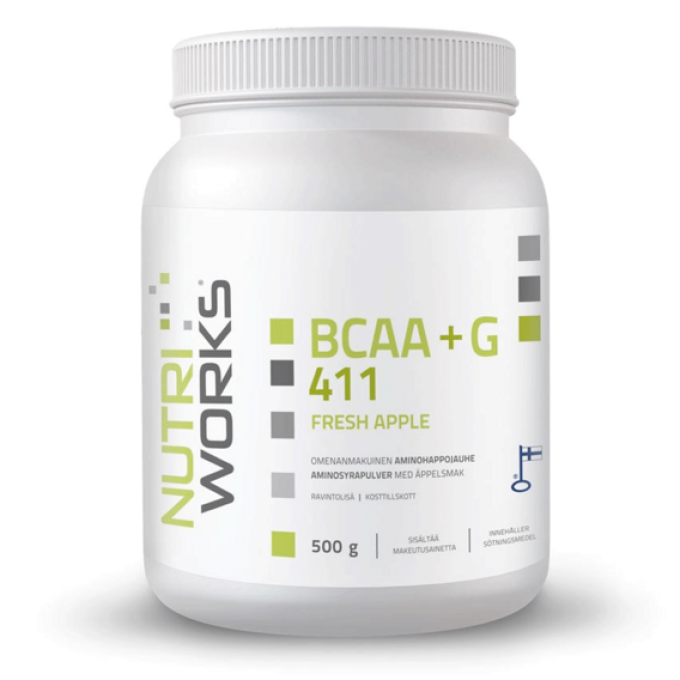 NutriWorks BCAA + Glutamin 4:1:1 500 g ovocná směs